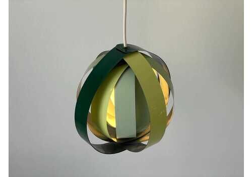 3 Tone Green Metal Pendant Lamp By Lamell Star Leuchten, 1960s, Germany