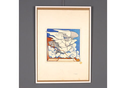 Contemporary Drawing Floriano Bodini Doves Pencil On Paper 1976