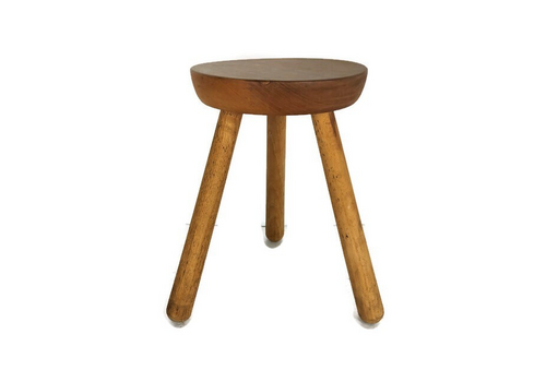 Small Vintage Milking Stool Pedestal Plant Stand Side Table Farmhouse Barn Style