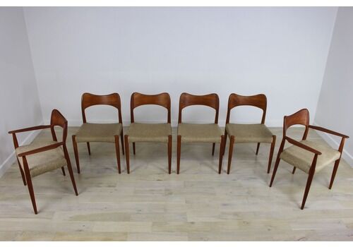 Good Set Of 6 Mogens Kold Teak Chairs By Arne Hovmand Olsen