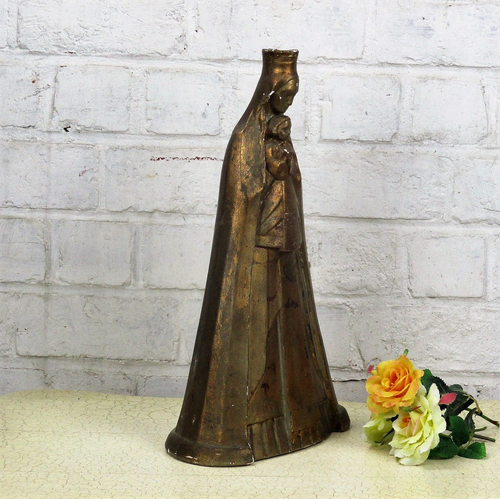 Art Deco Virgin Mary Holy Mother Madonna With Infant Child Plaster ...