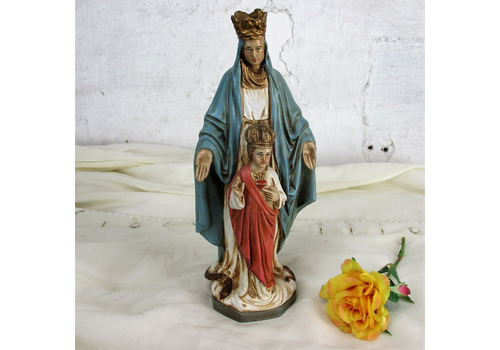 Statue Virgin Mary Open Hands Infant Of Prague Snake Resin Extremely  Htf 10.23"