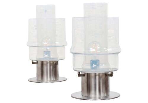 Pair Of Modernist Murano Table Lamps By Carlo Nason For Mazzega, Italy 1970