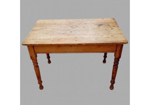 A Late 19th Century  Pine Farmhouse Table With Drawer