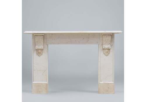Antique Victorian Marble Surround With Ornate Carved Corbels