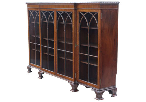 Antique C1910 Fine Quality Mahogany Astral Glazed Bookcase – Adjustable Display Shelves