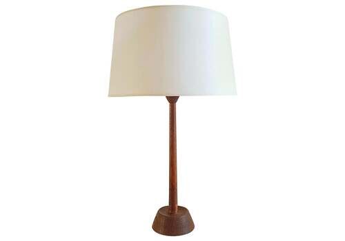 Mid Century Table Lamp In Oak By Luxus Sweden
