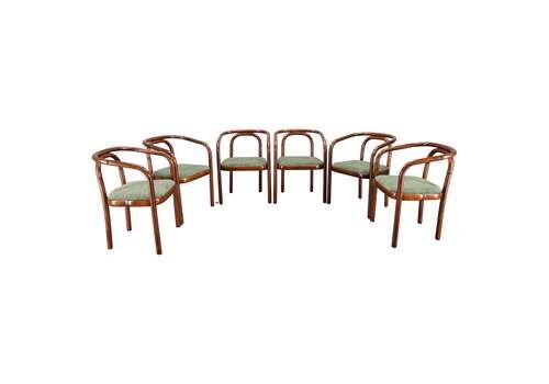1970s Antonin Suman Set Of Six Beech Bentwood Restored Dining Chairs By Ton