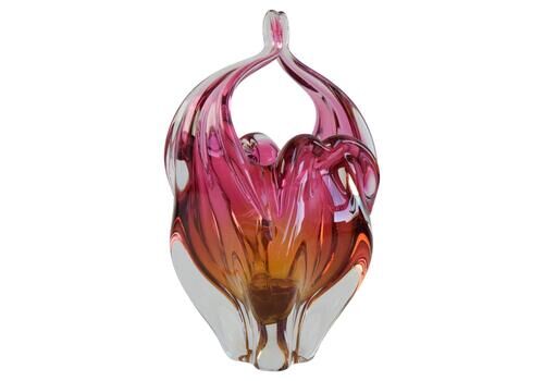 Mid Century Czech Art Glass Basket Bowl By Josef Hospodka