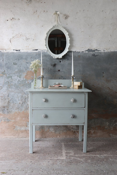 Pretty Painted Vintage Chest Of Drawers In Chateau Blue Vinterior