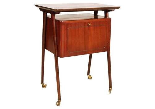 Mid Century Bar Cart By Mim Rome Attributed Ico Parisi In Teak