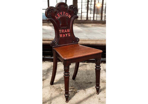 Leyton Tramways. Victorian Waiting Room Mahogany Chair