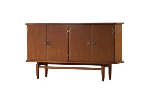 Henning Kjærnulf, Sideboard In Oak & Brass, Danish Mid Century Modern, 1960s