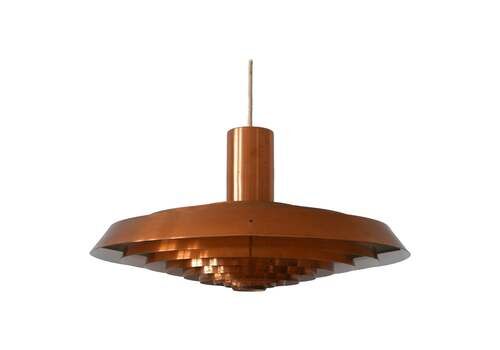 Rare Copper Plate Pendant Lamp By Poul Henningsen For Louis Poulsen Denmark 1958