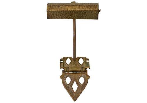 Rare & Elegant Art Nouveau Hammered Brass Sconce Or Wall Lamp Germany 1900s