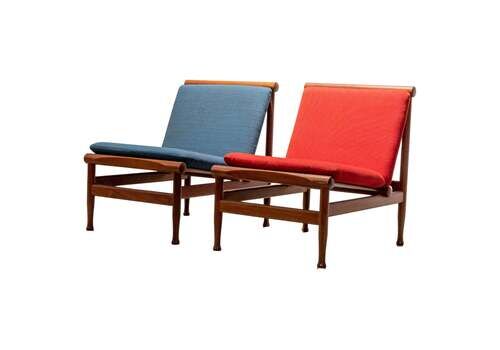 Set Of 2 Lounge Chairs By Kai Lyngfeld Larsen In Teak, Denmark, 1960