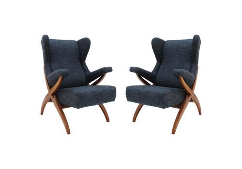 Mid Century Modern Fiorenza Italian Armchairs Designed By Franco Albini, 1950