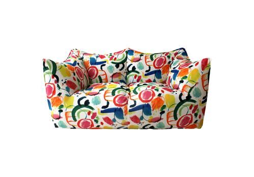 Bibambola Sofa Designed By Mario Bellini Upholstered With Colored Arty Fabric