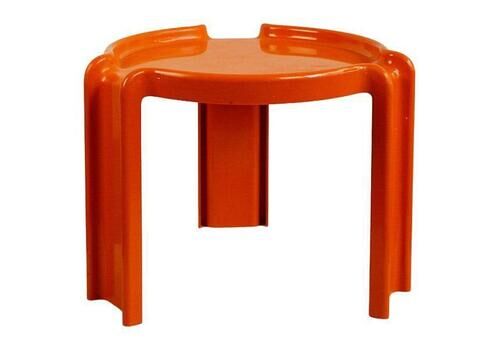 Orange Space Age Plastic Coffee Table By Giotto Stoppino For Kartell, Italy