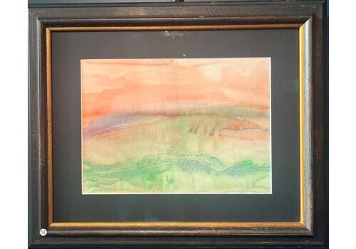 Dora Maar"Landscape At Sunset Luberon France" Watercolor , Cm. 29, 5 X 21 1960 Ca1960
