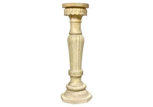 Carved Alabaster Pedestal Column, Circa 1930
