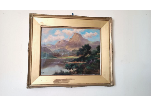 Antique Oil Painting On Canvas Landscape Scotland Jack Ducker