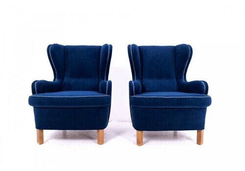 Wingback Armchairs, Northern Europe, Mid 20th Century. After Renovation.