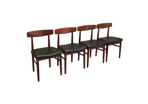 Set Of Four Teak Chairs, Danish Design, 1960s, Manufacture: Bruno Hansen, Designer: Henning Kjærnulf