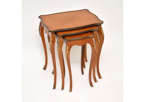 Antique French Louis XV Style Parquetry Top Nest Of Tables