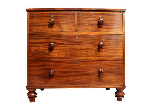 Antique 19th Century Mahogany Chest Of Drawers