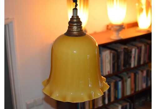 Vintage Art Deco Lamp. Vintage Lamp. Opaline Glass.Big