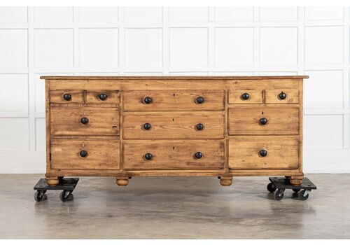 Large 19thc English Pine Dresser Base