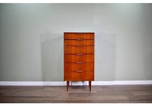 Vintage Austinsuite Midcentury Teak Tallboy / Chest Of Drawers. Modern / Retro / Danish Style.