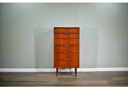 Midcentury Austinsuite Teak Chest Of Drawers Vintage Modern Danish Style