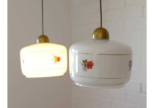 Vintage Pendant Light / Set Of 2 Kitchen Ceiling Light Fixtures / Yugoslavia 1950 / Mid Century Glass Chandelier / Mid Century Lighting