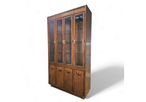 Boho / Drexel Campaign China Cabinet / 1980s/