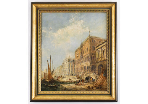 Antique Oil Painting The Doges Palace Venice Jane Vivian 19th C