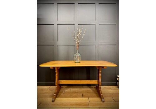 Vintage Ercol Solid Elm Refectory Dining Table – 152cm Long, Kitchen Table