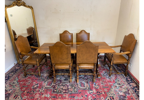 Outstanding Titchmarsh And Goodwin Refectory Table And Six Matching Chairs
