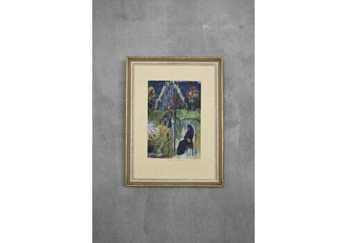 Frideborg Bryth, Finis Lordes, Oil On Board, 1950s, Framed