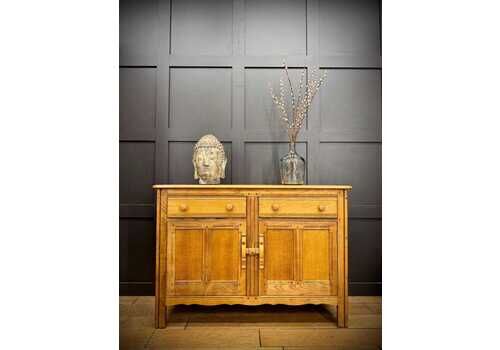 Vintage Ercol Elm Sideboard Cupboard With Drawers – Rustic Waxed Finish
