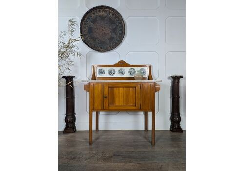 Early 20th Century Marble Topped Washstand With Dickens Tiled Splashback