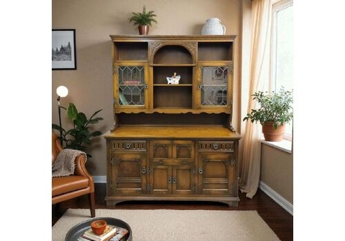 Vintage Old Charm Wood Bros Dresser / Drink Cabinet / Light Oak / Made In England 1960s