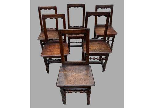 Set Of Six Early C19th Oak Dining Chairs