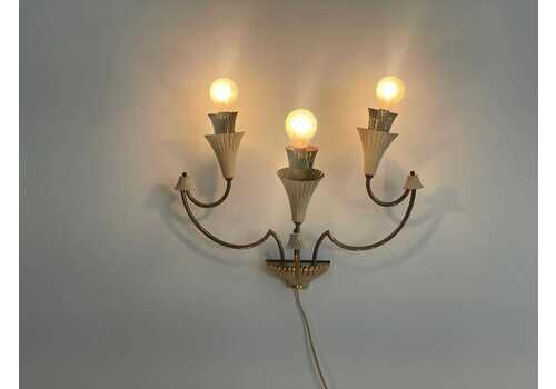 Mid Century Italian Design 3 Armed Sputnik Sconce, 1950s, Italy