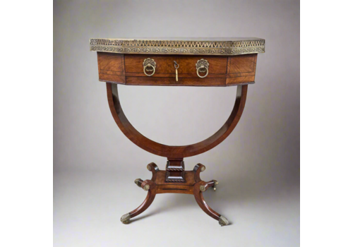 Regency Mahogany And Cross Banded Work Table