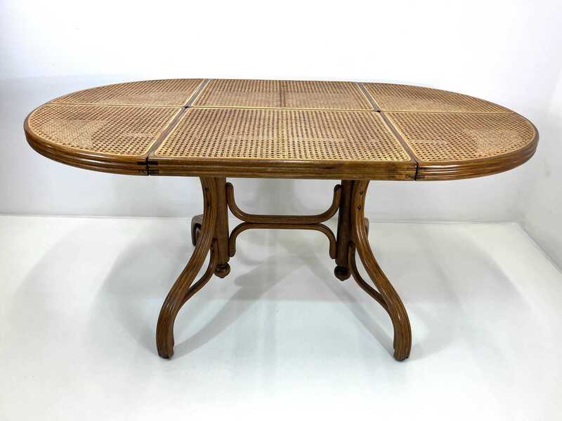 Mundus Dining Table 60s / Solid Wood And Cane Top / Rare Vintage Dining Table / Mcm Dining Table ...