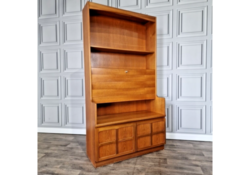 Retro Vintage Mid Century Teak Nathan Squares Display Shelving Wall Cabinet Unit