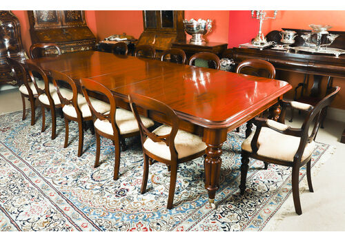 Victorian Mahogany Dining Table Set 19th C