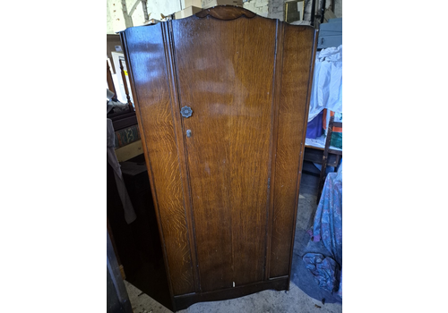 Vintage Single Door Plywood & Veneer Wardrobe